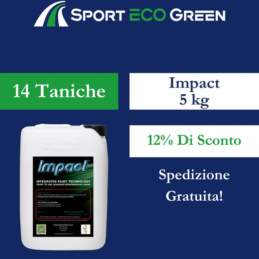 14 Taniche Vernice IMPACT PRONTO ALL'USO per Campi Sportivi - Sport ECO Green